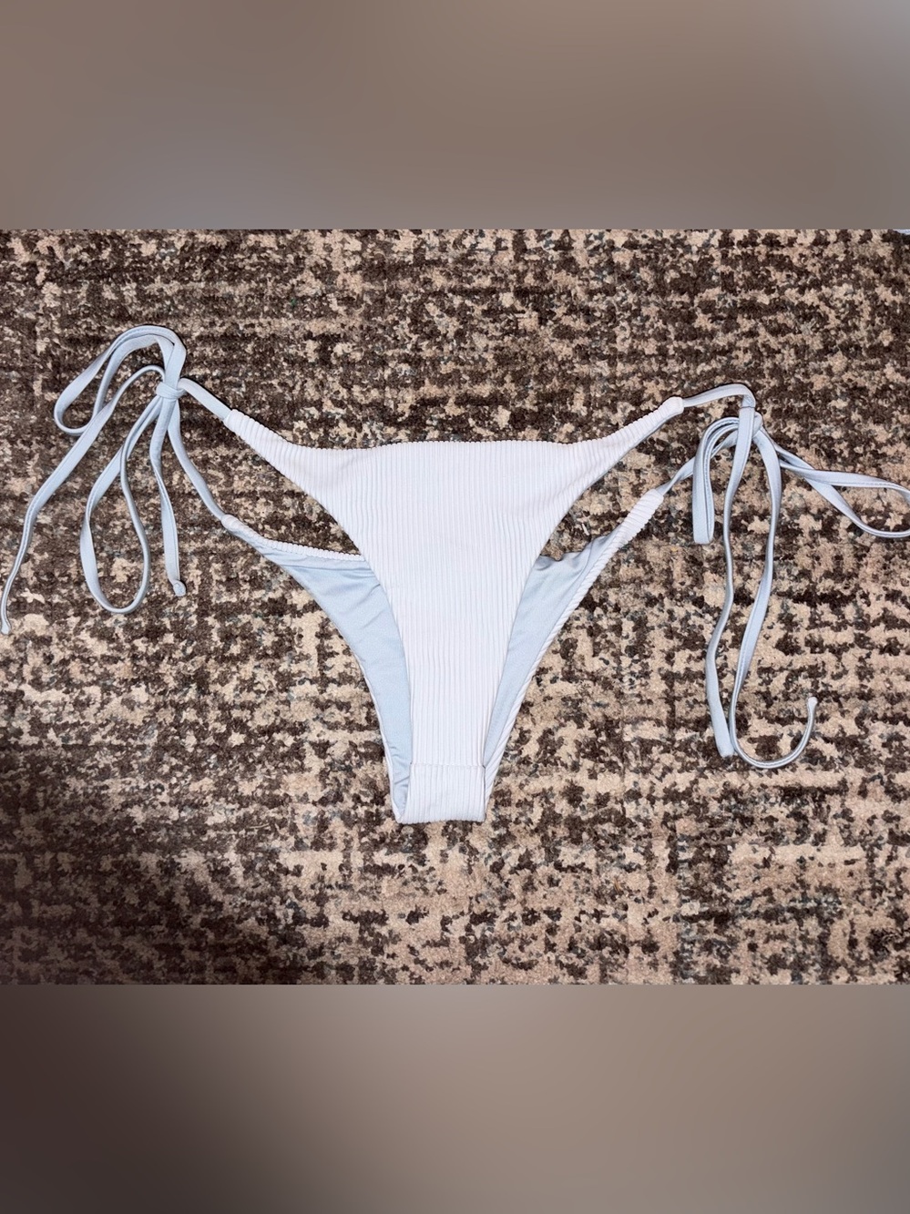 Frankies Bikinis Ribbed Bottom — Cloud Blue, NWT